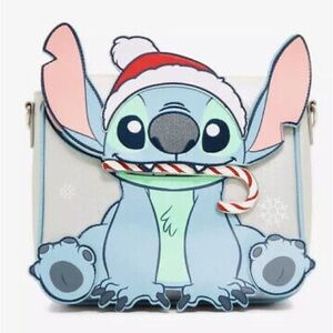 LOUNGEFLY DISNEY LILO & STITCH SANTA HAT CROSSBODY BAG NWOT